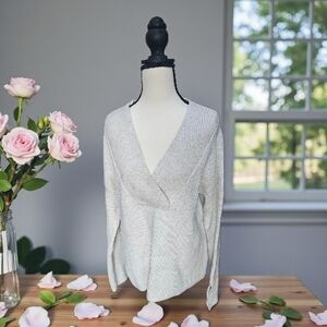 NEW Banana Republic Oversized Soft Gray V-Neck Sweater